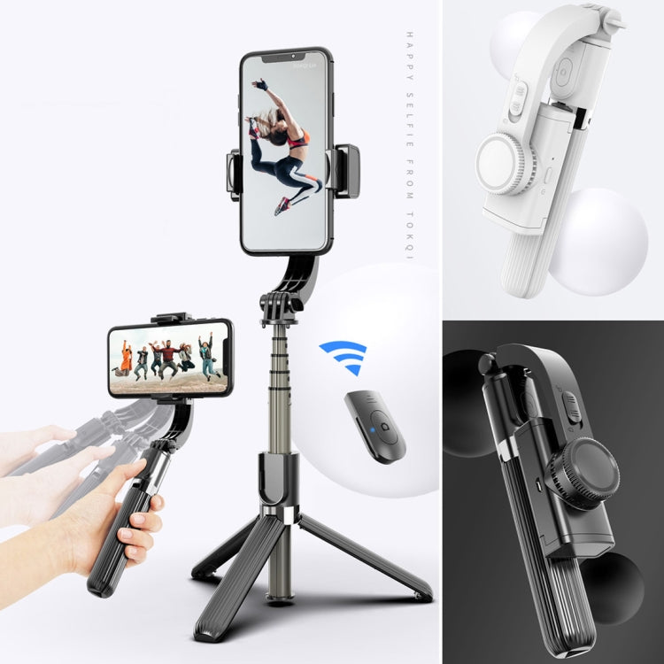 L08 Adjustable Gimbal Stabilize Bluetooth Self-timer Pole Tripod Selfie Stick(White) - Selfie Sticks by buy2fix | Online Shopping UK | buy2fix