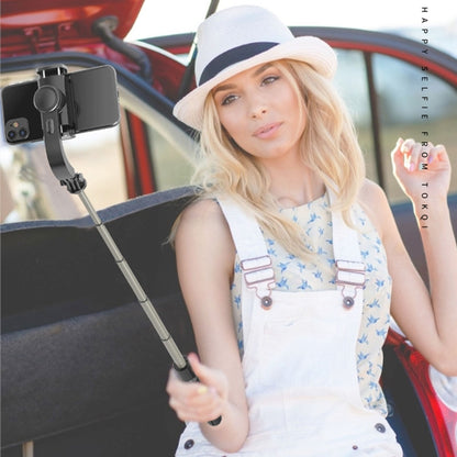 L08 Adjustable Gimbal Stabilize Bluetooth Self-timer Pole Tripod Selfie Stick(White) - Selfie Sticks by buy2fix | Online Shopping UK | buy2fix