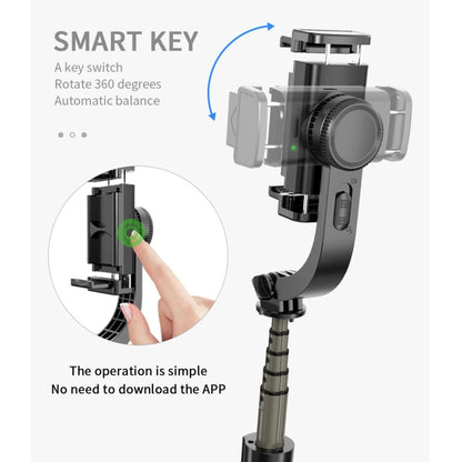 L08 Adjustable Gimbal Stabilize Bluetooth Self-timer Pole Tripod Selfie Stick(White) - Selfie Sticks by buy2fix | Online Shopping UK | buy2fix