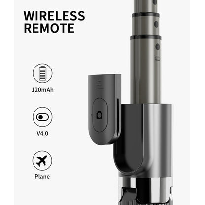 L08 Adjustable Gimbal Stabilize Bluetooth Self-timer Pole Tripod Selfie Stick(White) - Selfie Sticks by buy2fix | Online Shopping UK | buy2fix