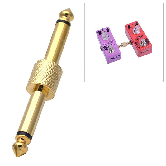 6.35mm 1/4 inch Male to Male Guitar Effect Pedal Connector Electric Pedal Board Adapter(Gold) - Microphone Audio Cable & Connector by buy2fix | Online Shopping UK | buy2fix