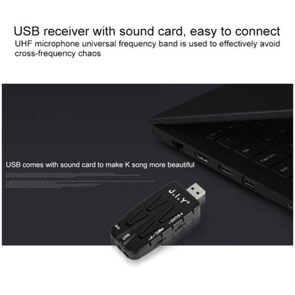 J.I.Y 2 in 1 K Song Wireless Microphones for TV PC with Audio Card USB Receiver and LED Display (Gold) - Microphone by buy2fix | Online Shopping UK | buy2fix