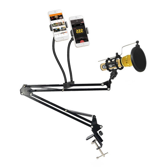 Dual Mobile Phone K Song Bracket 360 Degree Direction Cantilever Multifunctional Lazy Microphone Live Broadcast Bracket - Stand by buy2fix | Online Shopping UK | buy2fix