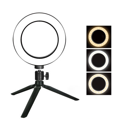 Live Broadcast Self-timer Dimming Ring LED Beauty Selfie Light with Small Table Tripod, Selfie Light Diameter: 16cm - Ring Light by buy2fix | Online Shopping UK | buy2fix