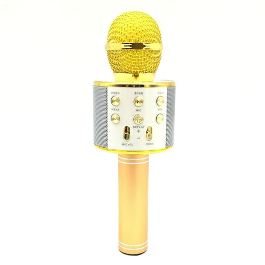 WS-858 Metal High Sound Quality Handheld KTV Karaoke Recording Bluetooth Wireless Microphone, for Notebook, PC, Speaker, Headphone, iPad, iPhone, Galaxy, Huawei, Xiaomi, LG, HTC and Other Smart Phones(Gold) - Microphone by buy2fix | Online Shopping UK | buy2fix