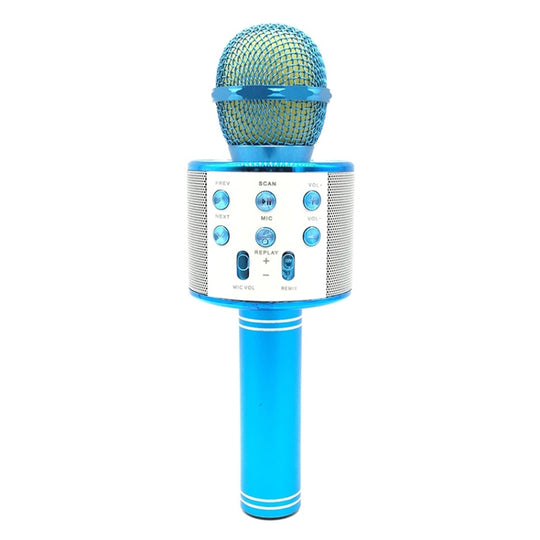 WS-858 Metal High Sound Quality Handheld KTV Karaoke Recording Bluetooth Wireless Microphone, for Notebook, PC, Speaker, Headphone, iPad, iPhone, Galaxy, Huawei, Xiaomi, LG, HTC and Other Smart Phones(Blue)