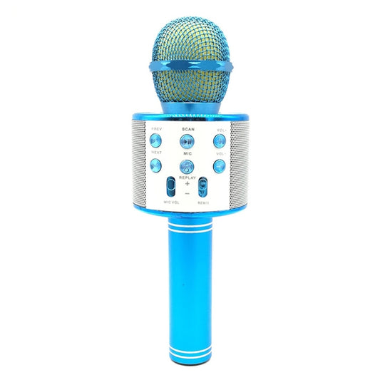 WS-858 Metal High Sound Quality Handheld KTV Karaoke Recording Bluetooth Wireless Microphone, for Notebook, PC, Speaker, Headphone, iPad, iPhone, Galaxy, Huawei, Xiaomi, LG, HTC and Other Smart Phones(Blue) - Microphone by buy2fix | Online Shopping UK | buy2fix