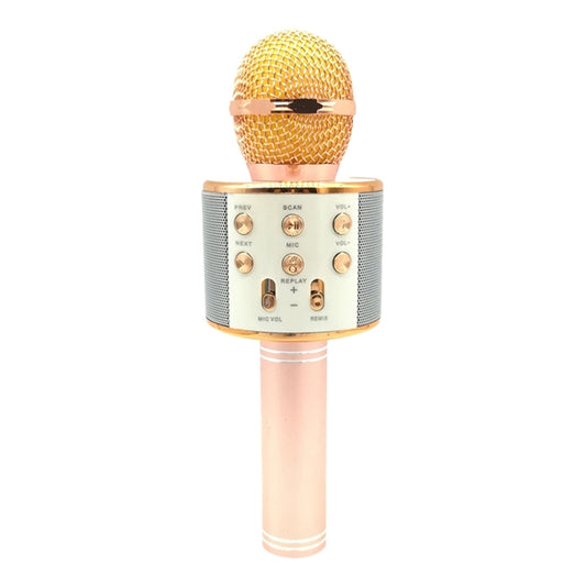 WS-858 Metal High Sound Quality Handheld KTV Karaoke Recording Bluetooth Wireless Microphone, for Notebook, PC, Speaker, Headphone, iPad, iPhone, Galaxy, Huawei, Xiaomi, LG, HTC and Other Smart Phones(Rose Gold) - Microphone by buy2fix | Online Shopping UK | buy2fix