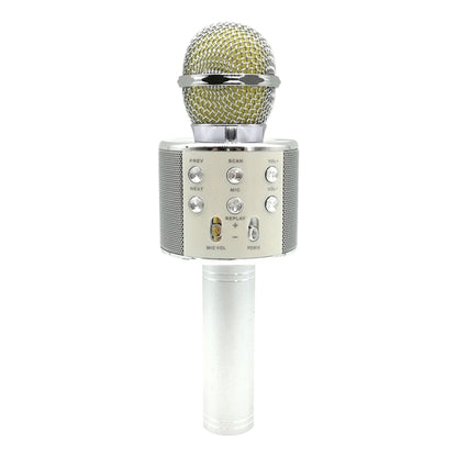 WS-858 Metal High Sound Quality Handheld KTV Karaoke Recording Bluetooth Wireless Microphone, for Notebook, PC, Speaker, Headphone, iPad, iPhone, Galaxy, Huawei, Xiaomi, LG, HTC and Other Smart Phones(Silver) - Microphone by buy2fix | Online Shopping UK | buy2fix