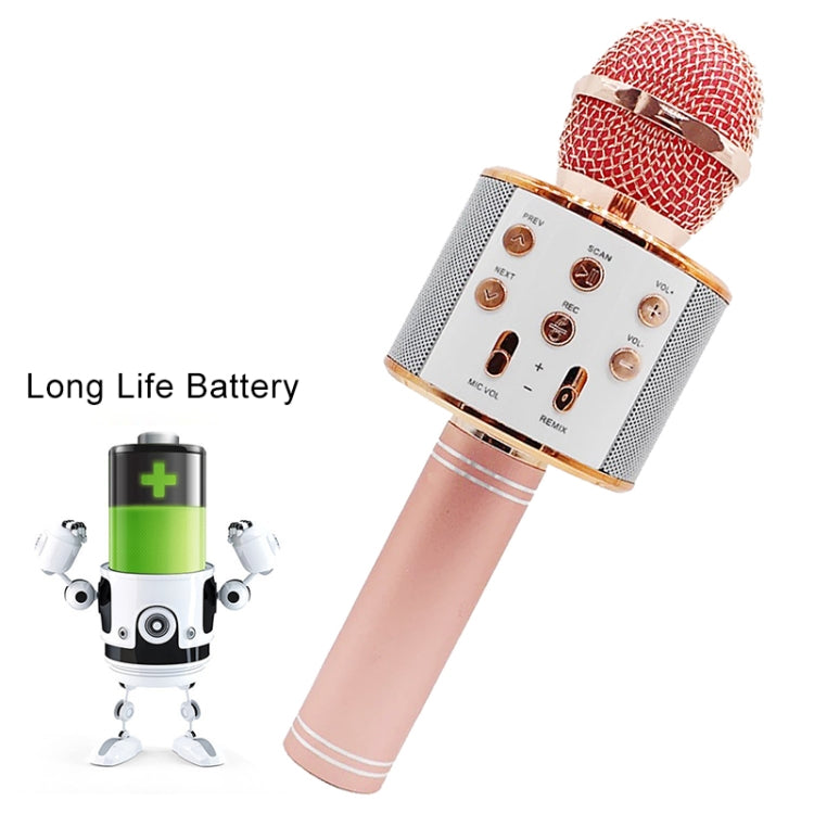 WS-858 Metal High Sound Quality Handheld KTV Karaoke Recording Bluetooth Wireless Microphone, for Notebook, PC, Speaker, Headphone, iPad, iPhone, Galaxy, Huawei, Xiaomi, LG, HTC and Other Smart Phones(Silver) - Microphone by buy2fix | Online Shopping UK | buy2fix