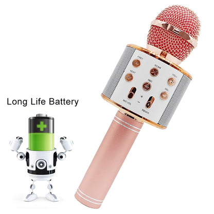 WS-858 Metal High Sound Quality Handheld KTV Karaoke Recording Bluetooth Wireless Microphone, for Notebook, PC, Speaker, Headphone, iPad, iPhone, Galaxy, Huawei, Xiaomi, LG, HTC and Other Smart Phones(Silver) - Microphone by buy2fix | Online Shopping UK | buy2fix