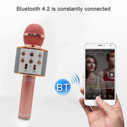 WS-858 Metal High Sound Quality Handheld KTV Karaoke Recording Bluetooth Wireless Microphone, for Notebook, PC, Speaker, Headphone, iPad, iPhone, Galaxy, Huawei, Xiaomi, LG, HTC and Other Smart Phones(Silver) - Microphone by buy2fix | Online Shopping UK | buy2fix