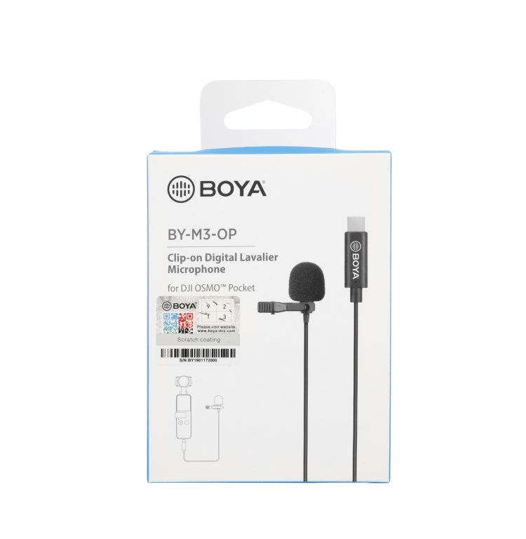BOYA BY-M3-OP For DJI OSMO Pocket Clip-on Digital Lavalier Microphone (Black) - Microphone by BOYA | Online Shopping UK | buy2fix