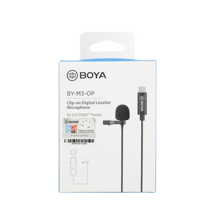 BOYA BY-M3-OP For DJI OSMO Pocket Clip-on Digital Lavalier Microphone (Black) - Microphone by BOYA | Online Shopping UK | buy2fix