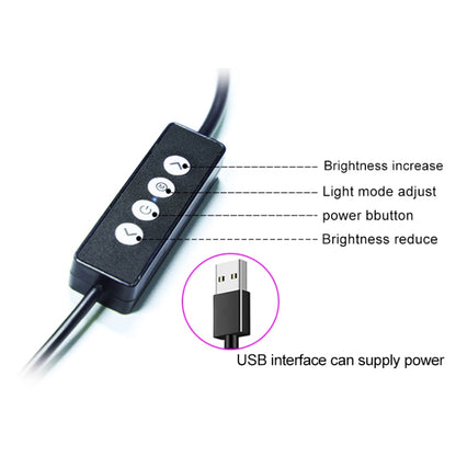 RK39 Portable Tri-color Adjustable Brightness Double Arms Fill Light with Phone Clip(Black) - Selfie Light by buy2fix | Online Shopping UK | buy2fix
