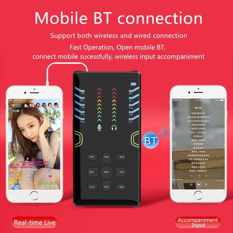 RK-C21 Bluetooth Live Broadcast Audio Headset Microphone Webcast Entertainment Streamer Sound Card for Phone, Computer PC (Red) - Microphone by buy2fix | Online Shopping UK | buy2fix
