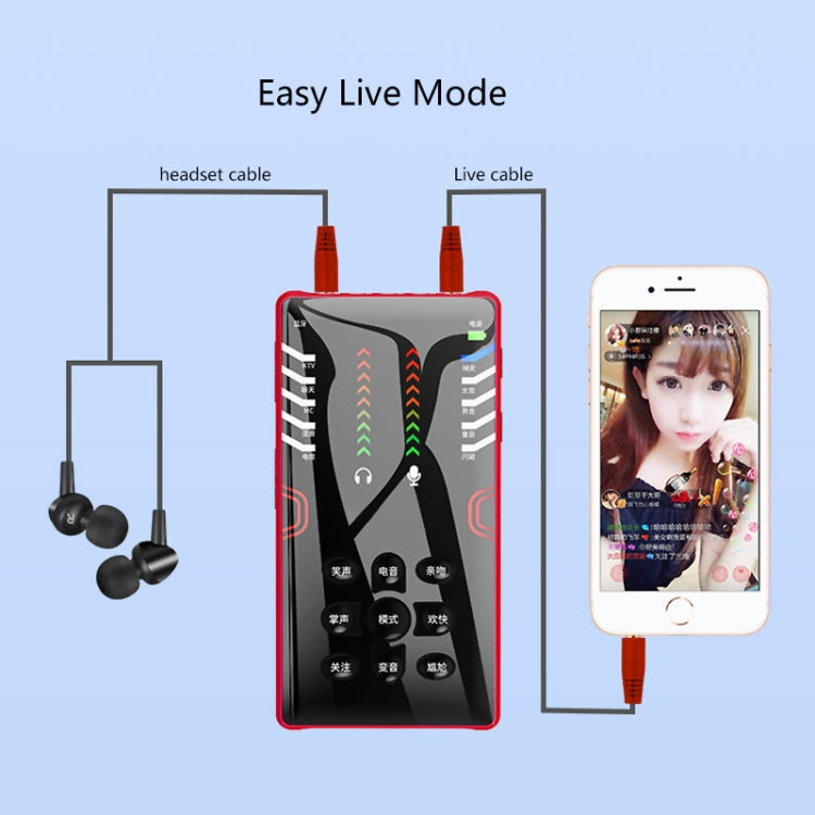 RK-C21 Bluetooth Live Broadcast Audio Headset Microphone Webcast Entertainment Streamer Sound Card for Phone, Computer PC (Red) - Microphone by buy2fix | Online Shopping UK | buy2fix