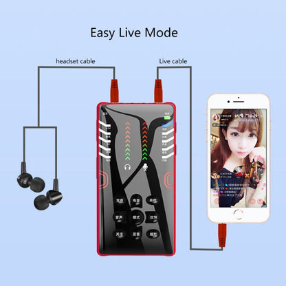 RK-C21 Bluetooth Live Broadcast Audio Headset Microphone Webcast Entertainment Streamer Sound Card for Phone, Computer PC (Red) - Microphone by buy2fix | Online Shopping UK | buy2fix