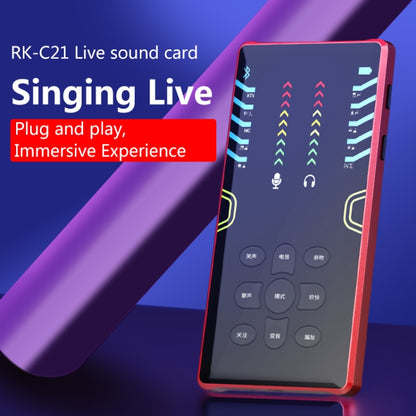 RK-C21 Bluetooth Live Broadcast Audio Headset Microphone Webcast Entertainment Streamer Sound Card for Phone, Computer PC (Red) - Microphone by buy2fix | Online Shopping UK | buy2fix