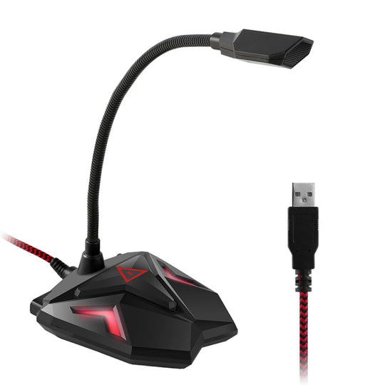 Microphone de jeu capacitif G55 avec indicateur LED (noir)