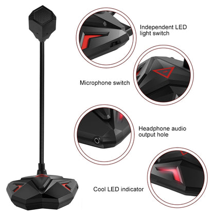 G55 Capacitive Gaming Microphone with LED Indicator(Black) - Microphone by buy2fix | Online Shopping UK | buy2fix