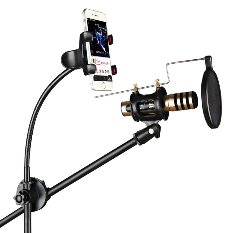 RODD NB-108 Karaoke Phone Microphone Tripod Scissor Arm Stand Holder For Studio Recording, Live Broadcast, Live Show, KTV, etc. - Stand by buy2fix | Online Shopping UK | buy2fix