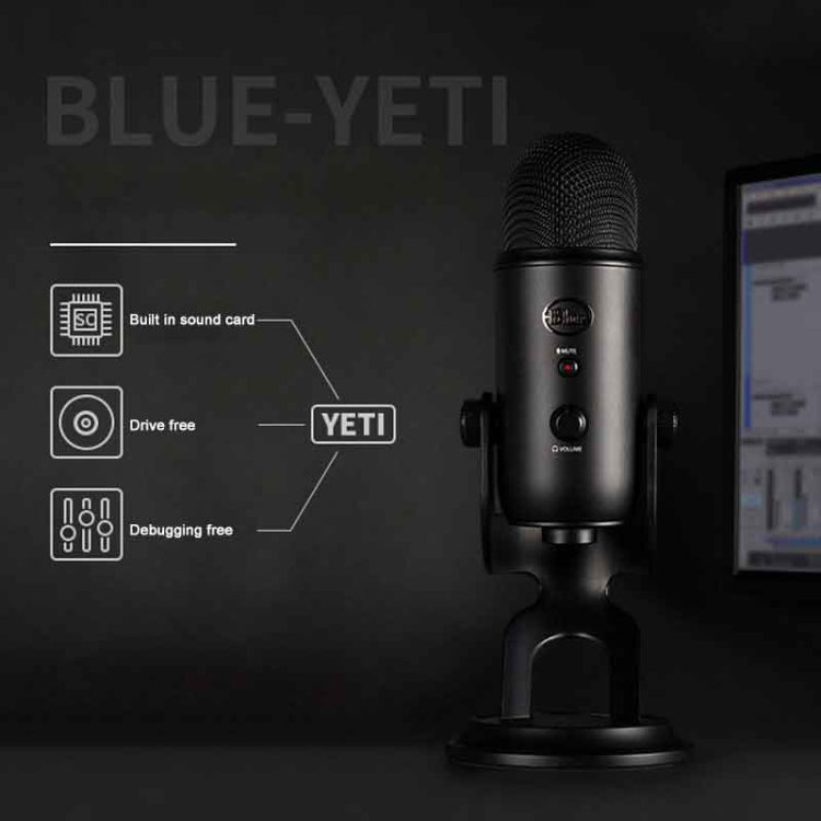 Logitech Blue Yeti USB Condenser Microphone(Silver) - Microphone by Logitech | Online Shopping UK | buy2fix