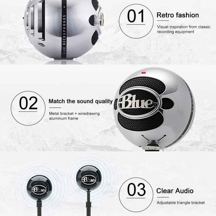Logitech Blue Snowball-ice USB Condenser Anchor Recording Microphone (Black) - Microphone by Logitech | Online Shopping UK | buy2fix