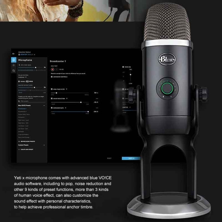 Logitech Blue Yeti X Condenser USB Recording Live Broadcast Microphone (Black) - Microphone by Logitech | Online Shopping UK | buy2fix