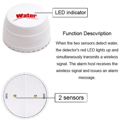 DY-SQ100B Water Leakage Detector with Two Sensors(White) - Water Leakage Alarm by buy2fix | Online Shopping UK | buy2fix