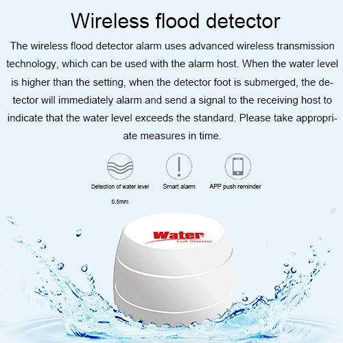 DY-SQ100B Water Leakage Detector with Two Sensors(White) - Water Leakage Alarm by buy2fix | Online Shopping UK | buy2fix