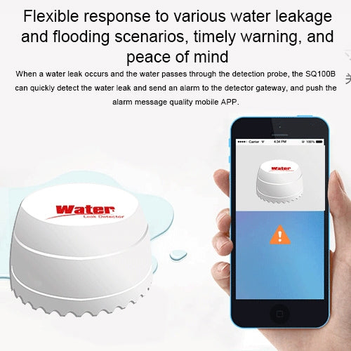 DY-SQ100B Water Leakage Detector with Two Sensors(White) - Water Leakage Alarm by buy2fix | Online Shopping UK | buy2fix