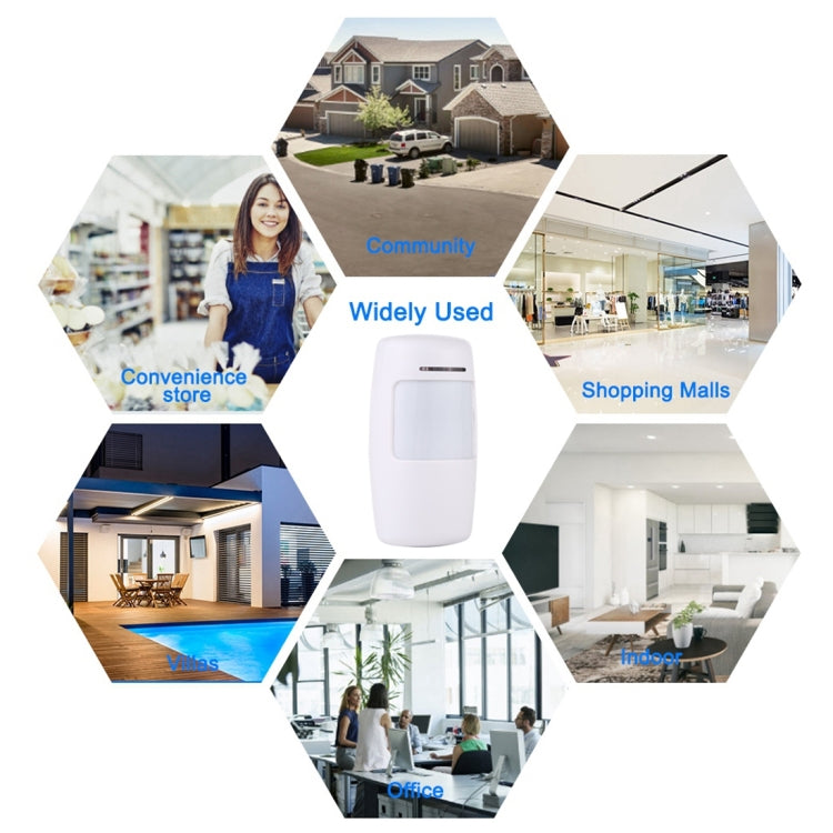 433MHz Wide Angle Wireless PIR Detector(White) - Infrared Detector by buy2fix | Online Shopping UK | buy2fix