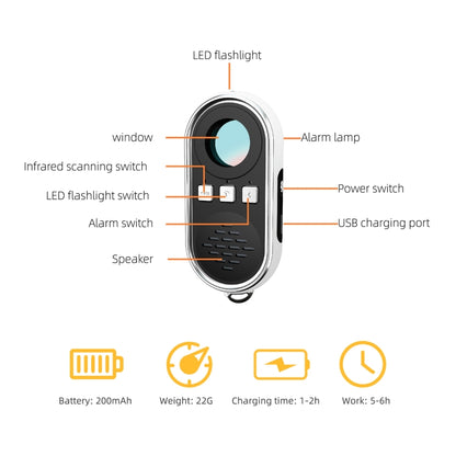 S200 Camera Detector with LED Flashlight (Black) - Infrared Detector by buy2fix | Online Shopping UK | buy2fix