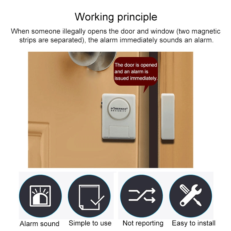 DOBERMAN SE-0119 Household Anti-theft Wireless Remote Control Door Magnetic Sensor Alarm - Door Window Alarm by buy2fix | Online Shopping UK | buy2fix