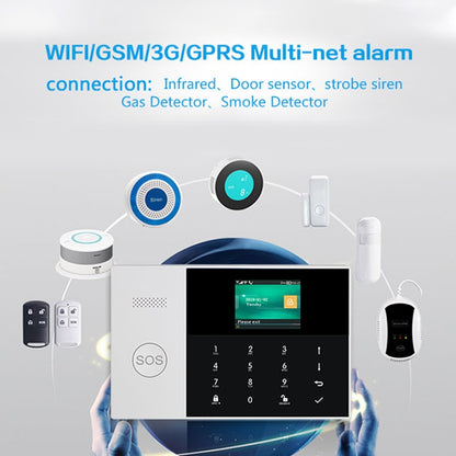 PG-105-GSM GSM/GPRS + WiFi Intelligent Alarm System with Touch Keypad & LCD Screen & RFID Function, EU Version - Alarm System by buy2fix | Online Shopping UK | buy2fix