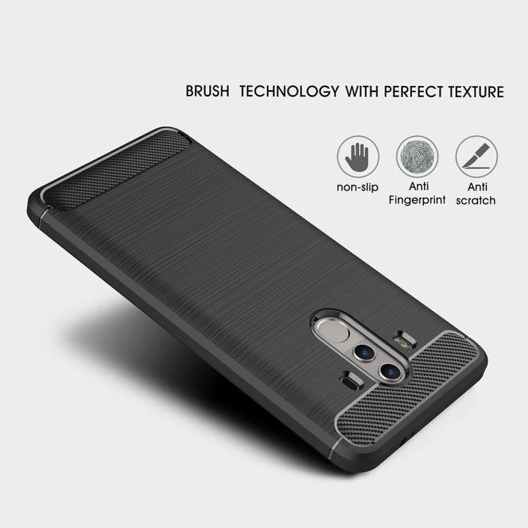 For Huawei  Mate 10 Pro Brushed Texture Carbon Fiber Shockproof TPU Rugged Armor Protective Case (Red) - Huawei Cases by buy2fix | Online Shopping UK | buy2fix