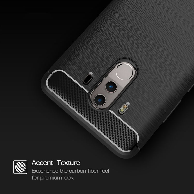 For Huawei  Mate 10 Pro Brushed Texture Carbon Fiber Shockproof TPU Rugged Armor Protective Case (Red) - Huawei Cases by buy2fix | Online Shopping UK | buy2fix