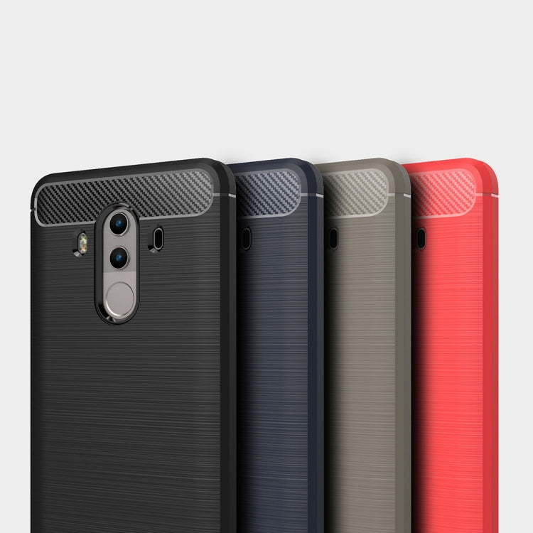For Huawei  Mate 10 Pro Brushed Texture Carbon Fiber Shockproof TPU Rugged Armor Protective Case (Red) - Huawei Cases by buy2fix | Online Shopping UK | buy2fix