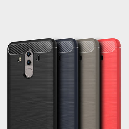 For Huawei  Mate 10 Pro Brushed Texture Carbon Fiber Shockproof TPU Rugged Armor Protective Case (Red) - Huawei Cases by buy2fix | Online Shopping UK | buy2fix