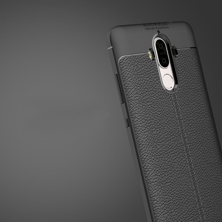 For Huawei  Mate 9 Litchi Texture Full Coverage TPU Protective Back Cover Case (Black) - Huawei Cases by buy2fix | Online Shopping UK | buy2fix