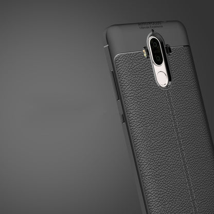 For Huawei  Mate 9 Litchi Texture Full Coverage TPU Protective Back Cover Case (Black) - Huawei Cases by buy2fix | Online Shopping UK | buy2fix