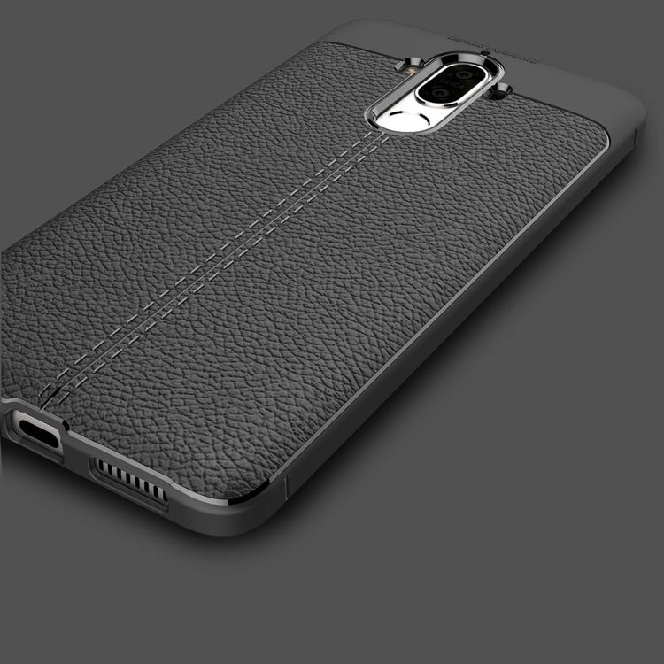 For Huawei  Mate 9 Litchi Texture Full Coverage TPU Protective Back Cover Case (Black) - Huawei Cases by buy2fix | Online Shopping UK | buy2fix