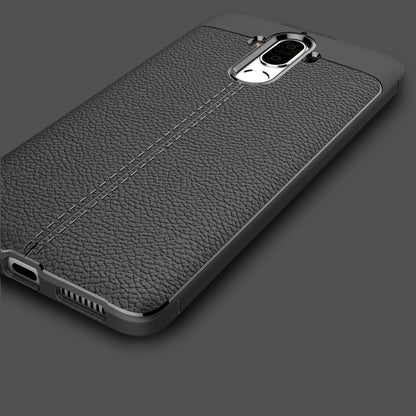 For Huawei  Mate 9 Litchi Texture Full Coverage TPU Protective Back Cover Case (Black) - Huawei Cases by buy2fix | Online Shopping UK | buy2fix