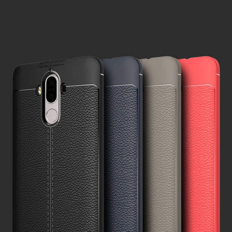 For Huawei  Mate 9 Litchi Texture Full Coverage TPU Protective Back Cover Case (Black) - Huawei Cases by buy2fix | Online Shopping UK | buy2fix