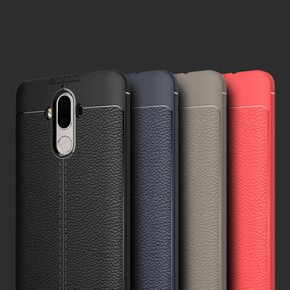For Huawei  Mate 9 Litchi Texture Full Coverage TPU Protective Back Cover Case (Black) - Huawei Cases by buy2fix | Online Shopping UK | buy2fix