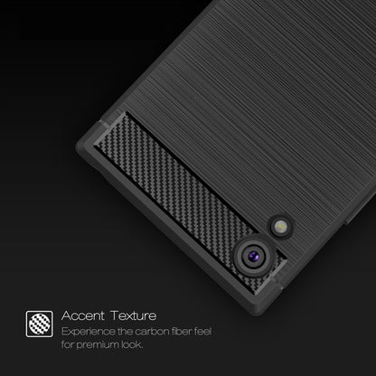 For Sony Xperia XA1 Brushed Texture Carbon Fiber Shockproof TPU Rugged Armor Protective Case(navy) - Sony Cases by buy2fix | Online Shopping UK | buy2fix