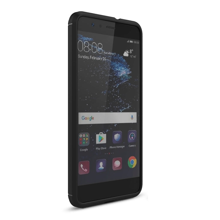 For Huawei P10 Lite Brushed Carbon Fiber Texture Shockproof TPU Protective Cover Case (Black) - Huawei Cases by buy2fix | Online Shopping UK | buy2fix