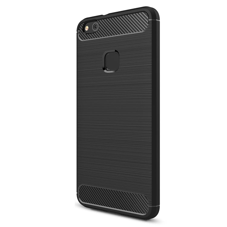 For Huawei P10 Lite Brushed Carbon Fiber Texture Shockproof TPU Protective Cover Case (Black) - Huawei Cases by buy2fix | Online Shopping UK | buy2fix