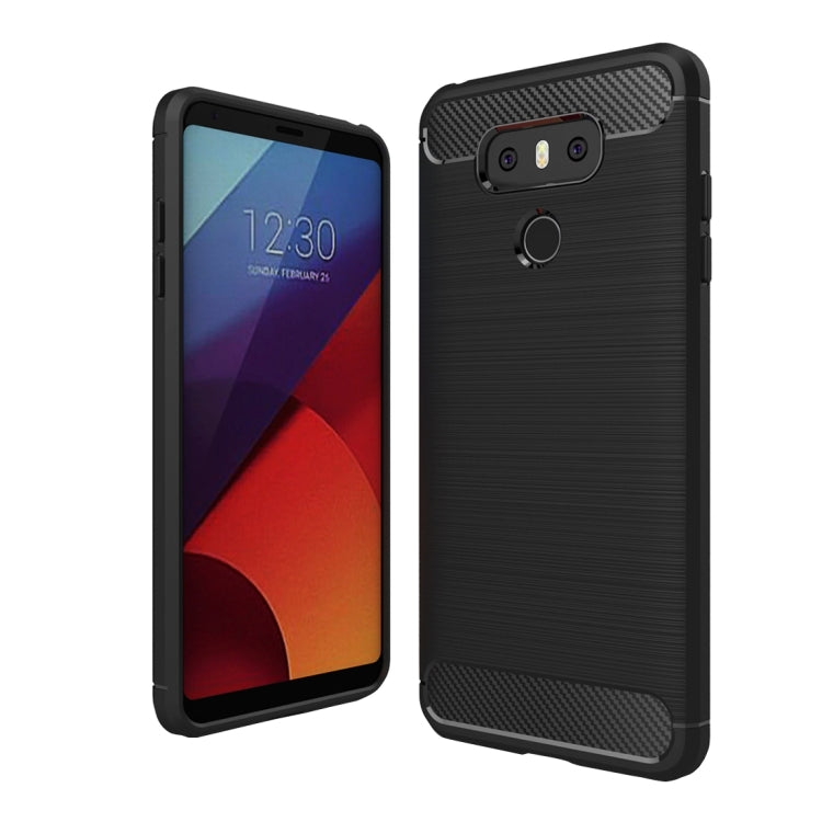 For LG G6 Brushed Carbon Fiber Texture Shockproof TPU Protective Cover Case(Black) - LG Cases by buy2fix | Online Shopping UK | buy2fix